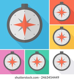isolated compass flat illustration design