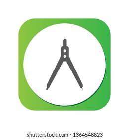 Isolated compass icon symbol on clean background. Vector dividers measurement element in trendy style.