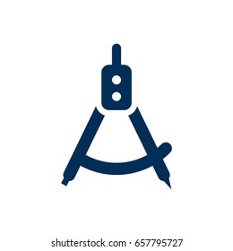 Isolated Compass Icon Symbol On Clean Background. 