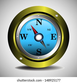 Isolated compass on a blank background