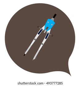 Isolated compass on a brown sticker, Vector illustration
