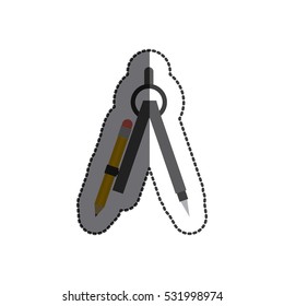 Isolated compass with pencil design