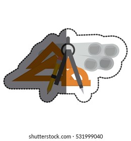 Isolated compass with pencil design