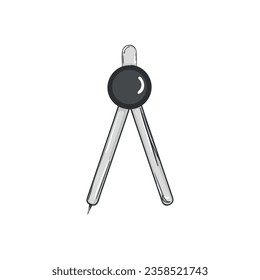 Icono de esbozo de oferta de la escuela de brújula aislada Icono de vector ilustración