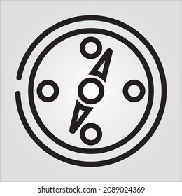 Icono de gráfico de vectores de brújula aislados