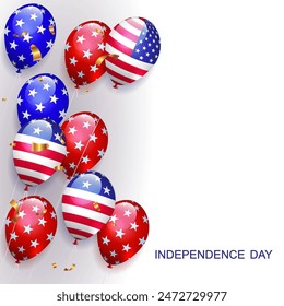 Isolated component with magnificent balloons with attributes of the USA.