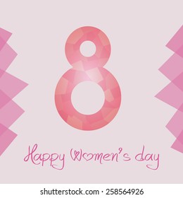 an isolated composed number on a pink background for women's day