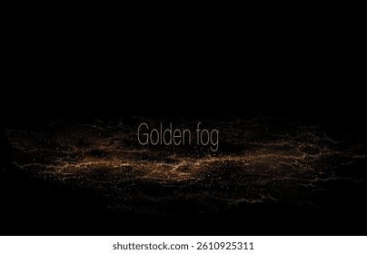 Isolated composition with golden chaotic pattern on black background.