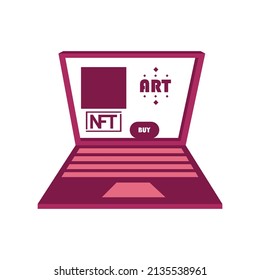 Isolated computer animated ntf color art digital illustration vector