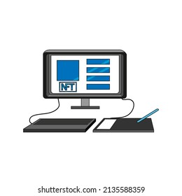 Isolated computer animated ntf color art digital illustration vector