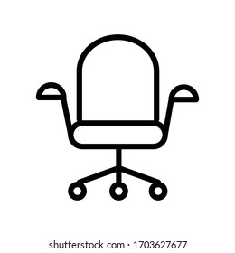 Isolated Computer Chair Icon Symbol On White Background. Vector Sofa High Quality