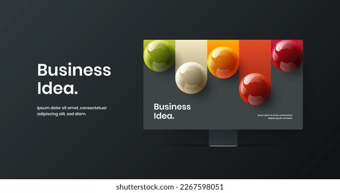 Plantilla de banner de simulación de pantalla de equipo aislado. Ilustración vectorial de diseño de página de aterrizaje brillante.