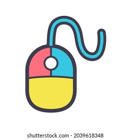 Icono de ratón de jugador de ordenador aislado Icono de vector ilustración