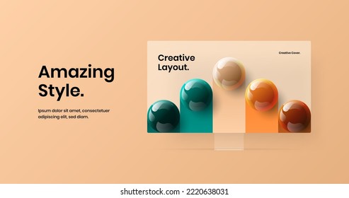Isolated computer monitor mockup landing page illustration. Original website vector design template.