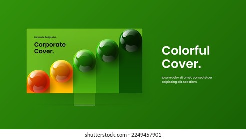 Isolated computer monitor mockup web banner template. Vivid website screen vector design concept.