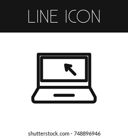 Isolated Computer Outline. Cursor Vector Element Can Be Used For Cursor, Laptop, Desktop Design Concept.