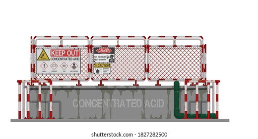 Isolated concentrated acid pool on white background
