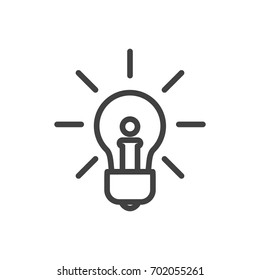Isolated Concept Outline Symbol On Clean Background. Vector Idea Element In Trendy Style.