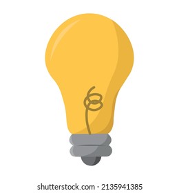 Isolated conceptual lightbulb icon flat design Vector