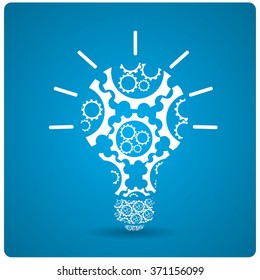 Isolated conceptual lightbulb on a blue background