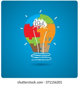 Isolated conceptual lightbulb on a blue background