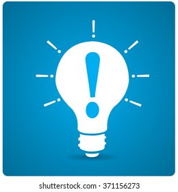 Isolated conceptual lightbulb on a blue background