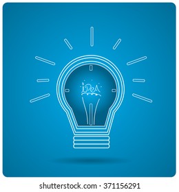 Isolated conceptual lightbulb on a blue background
