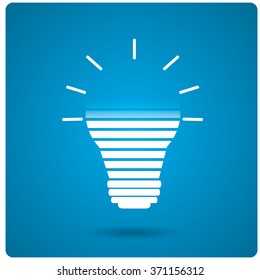 Isolated conceptual lightbulb on a blue background