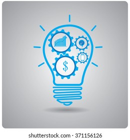 Isolated conceptual lightbulb on a grey background