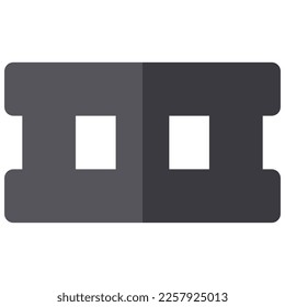 Isolated concrete brick in flat icon on white background. Block, building material, paving