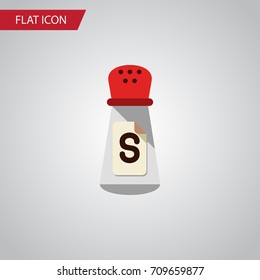 Isolated Condiment Flat Icon. Saltshaker Vector Element Can Be Used For Condiment, Sodium, Saltshaker Design Concept.