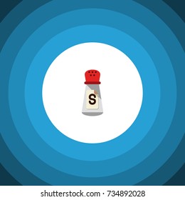 Isolated Condiment Flat Icon. Saltshaker Vector Element Can Be Used For Condiment, Sodium, Saltshaker Design Concept.