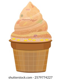 isolated cone ice cream on white background vector design