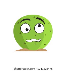 Isolated confused cactus cartoon. Vector illustration design
