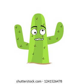 Isolated confused cactus cartoon. Vector illustration design