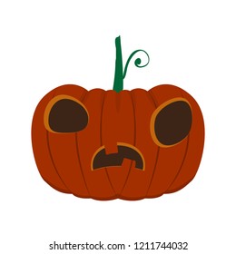 Isolated confused halloween pumpkin. Vector illustration design