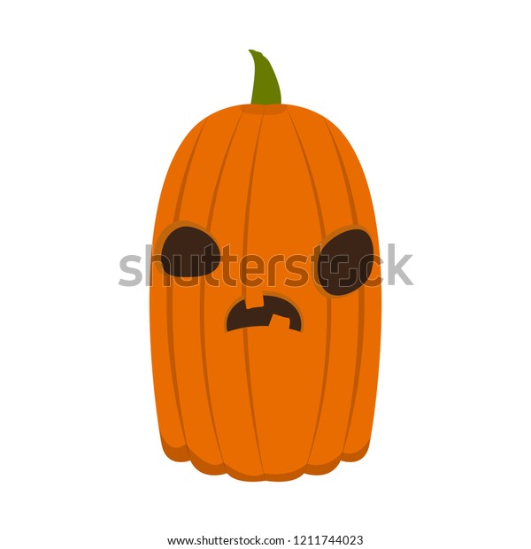 Isolated Confused Halloween Pumpkin Vector Illustration Stock Vector