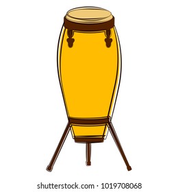 Isolated conga drum sketch. Musical instrument