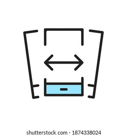 Technologie für isolierte Verbindungs-Computer - Online-Symbol - Vektorgrafik
