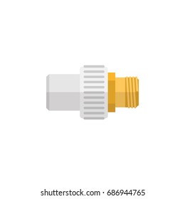 Isolated Connector Flat Icon. Industry Vector Element Can Be Used For Pipe, Connector, Industry Design Concept.