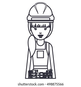 Isolated constructer woman cartoon design