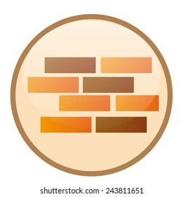 an isolated construction label with brick icons