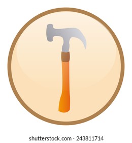 an isolated construction label with a hammer icon