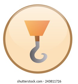 an isolated construction label with a hook icon