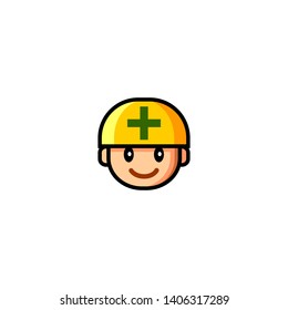 Isolated Construction Worker Vector Icon, Emoji, Emoticon