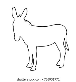 isolated contour of donkey, sketch