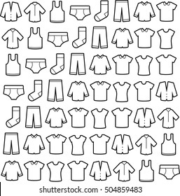 Isolated contour image with white fill. Vector illustration. Model for fashion designers. Modern wear style