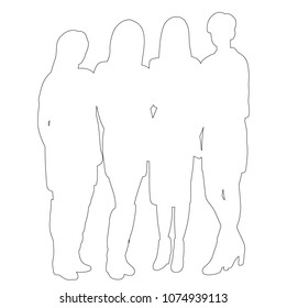  isolated contour people stand