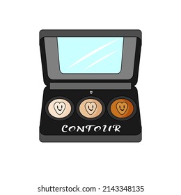 Isolated contour women makeup beauty vector illustration