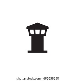 Isolated Control Tower Icon Symbol On Clean Background. Vector Air Traffic Controller Element In Trendy Style.